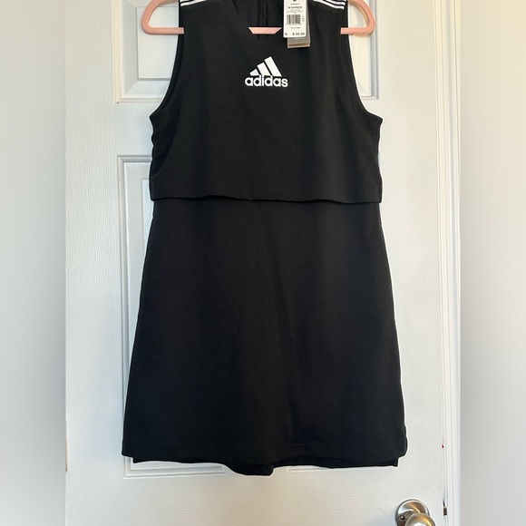 Adidas Black Signature White Stripes Sports Dress - Picture 3 of 4